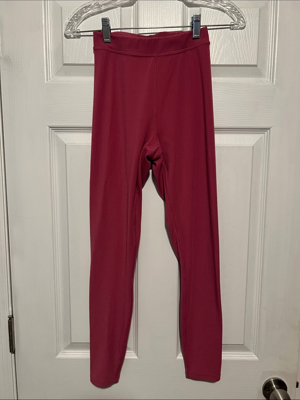 ALO Yoga Ribbed Pink High-Waist Leggings